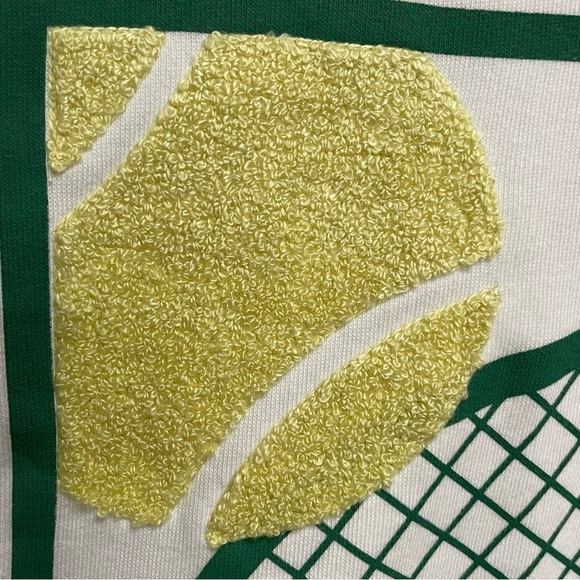 Joe Fresh White and Green Racquet Club Sweatshirt Tennis Women’s Large - Picture 5 of 11